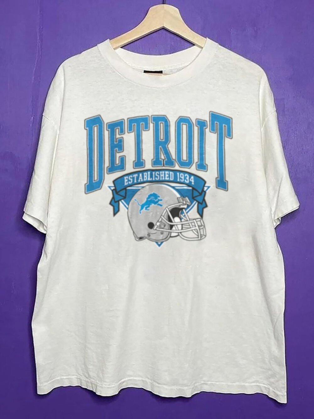 Vintage Detroit Lions Big Logo Shirt, Retro NFL Detroit Lions Football Shirt Tee